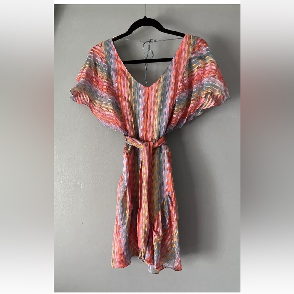 Jovovich Hawk Dress 100% Silk Mini Delicate Y2K Open Back Sz. 4